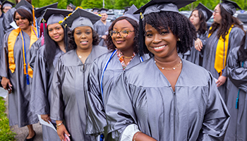 group of black women graduating