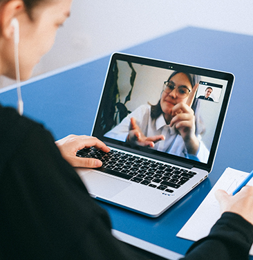 business meeting on laptop