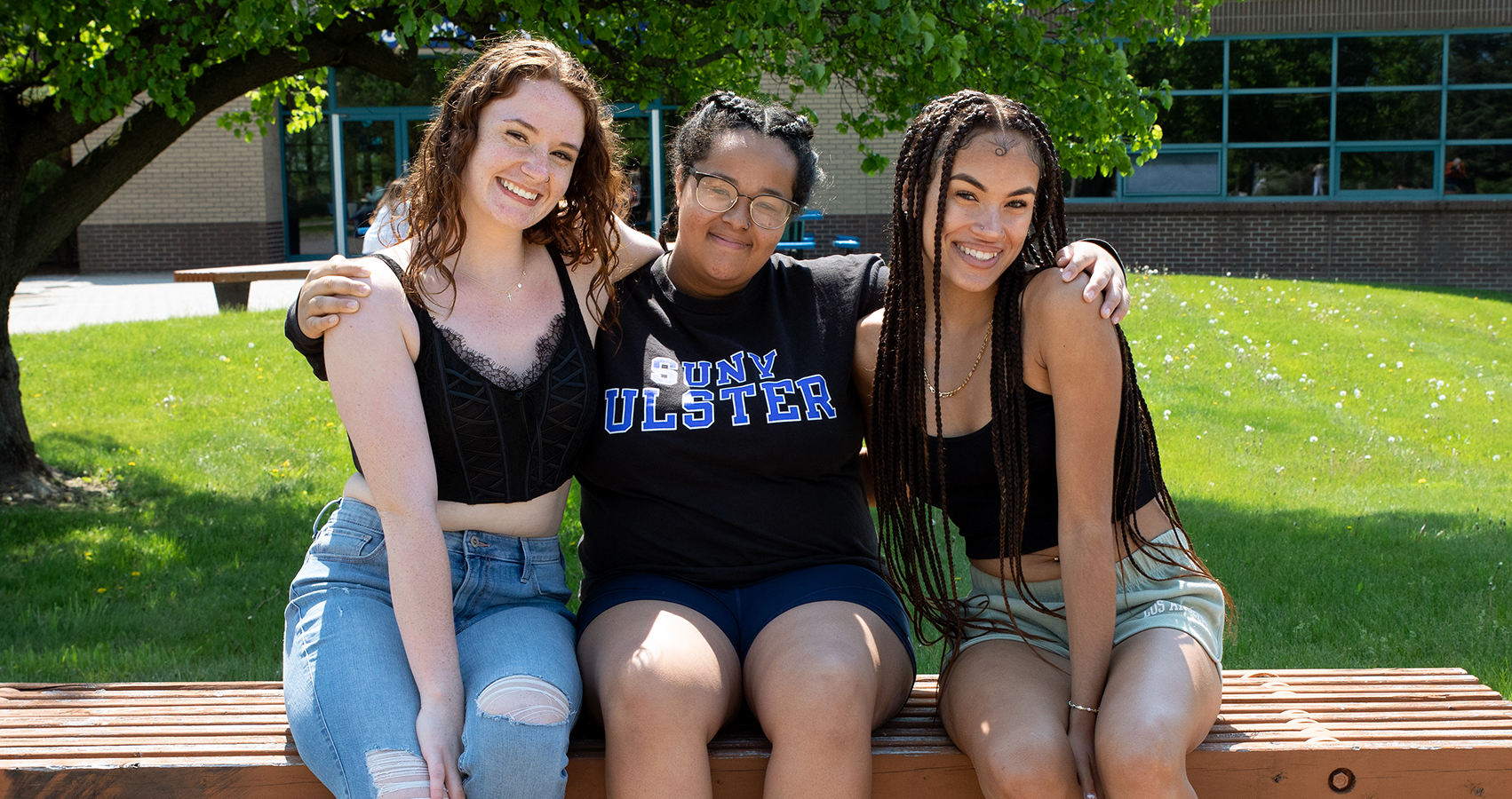 happy diverse students on campus