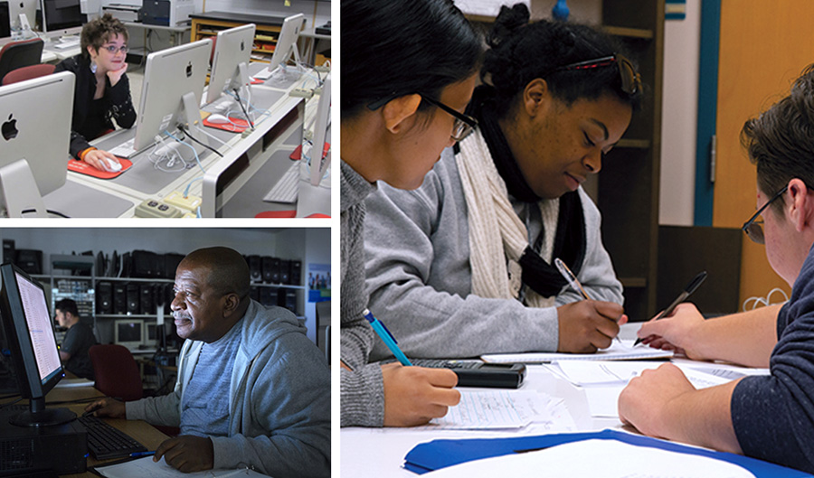 collage of students of diverse ages and races