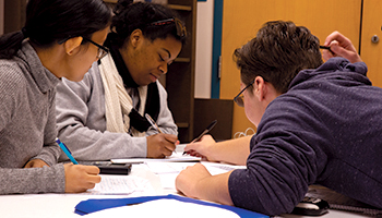 students working together at table