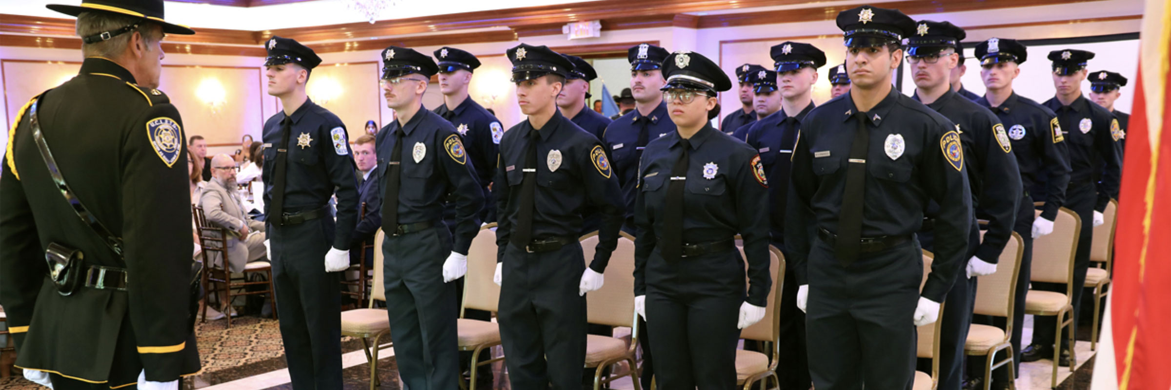 cadets with white gloves banner