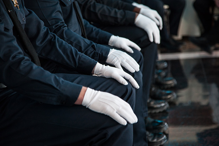 police cadets white gloves