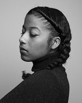 black and white portrait of Aja Monet