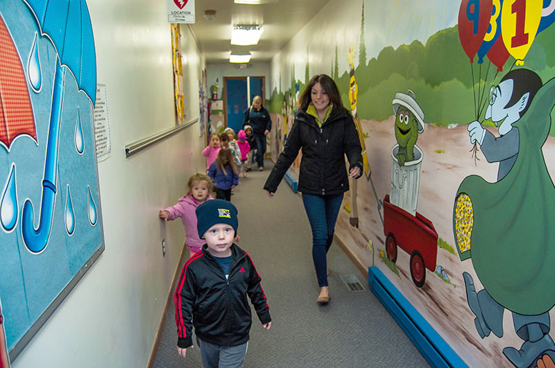 The Children's Center hallway